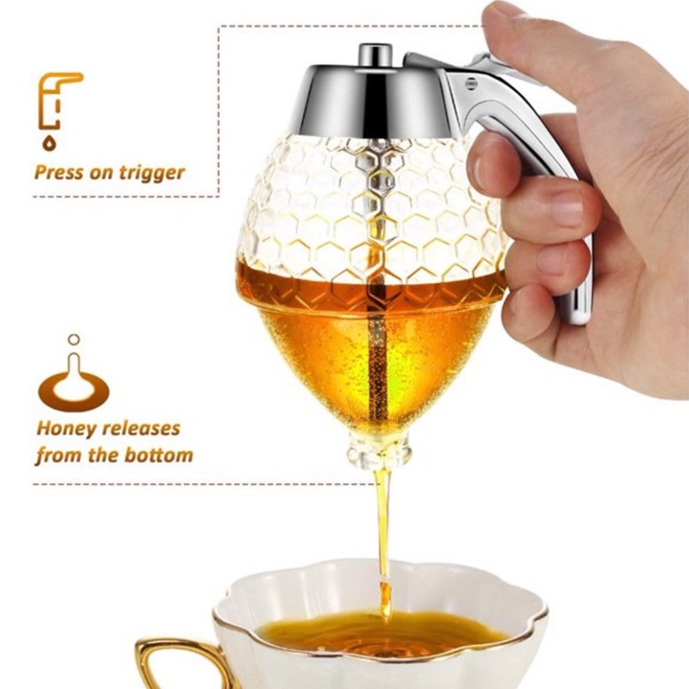Glass Honeycomb Honey Dripper w base reservoir - Picture 2 of 14